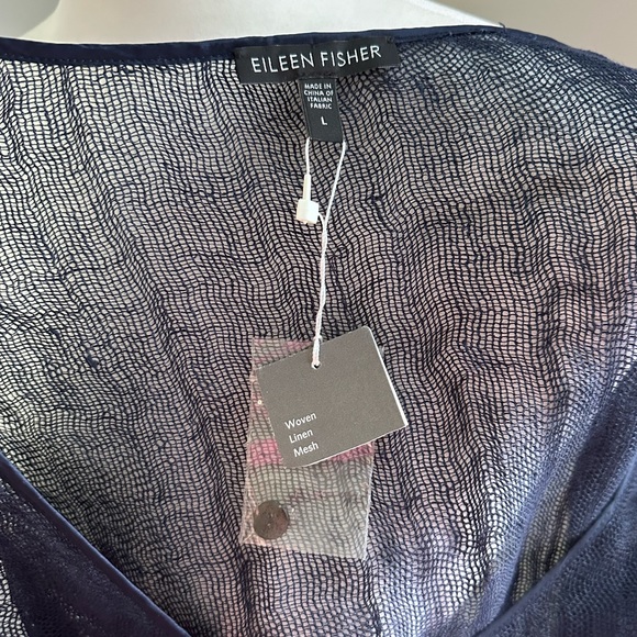 NWT Eileen Fisher Sheer Linen Henley Tunic - Picture 4 of 8
